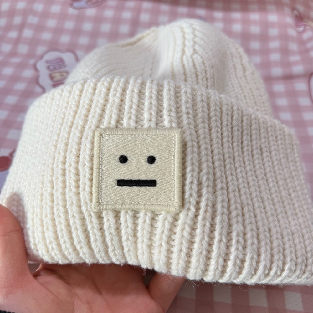 Acne Studios Knit Beanie White - Picture 2 of 5